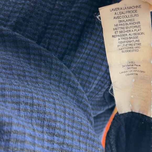 BDG Casual Textured Stripes Stretch Fit-and-flare Navy Blue Black Mini Dress S - Picture 6 of 6